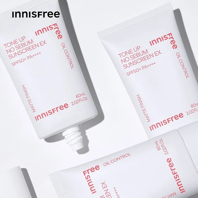 Kem Chống Nắng Innisfree Hồng Tone Up No Sebum 50ML – Nâng Tone, Kiềm Dầu