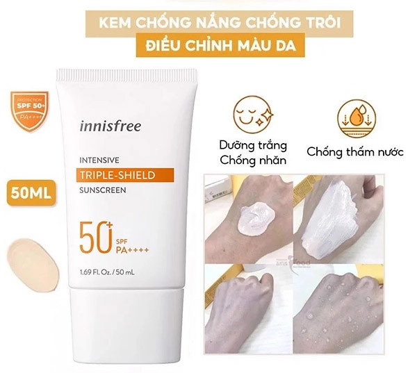 Kem Chống Nắng Innisfree Triple Shield SPF50+ PA++++ 50ml