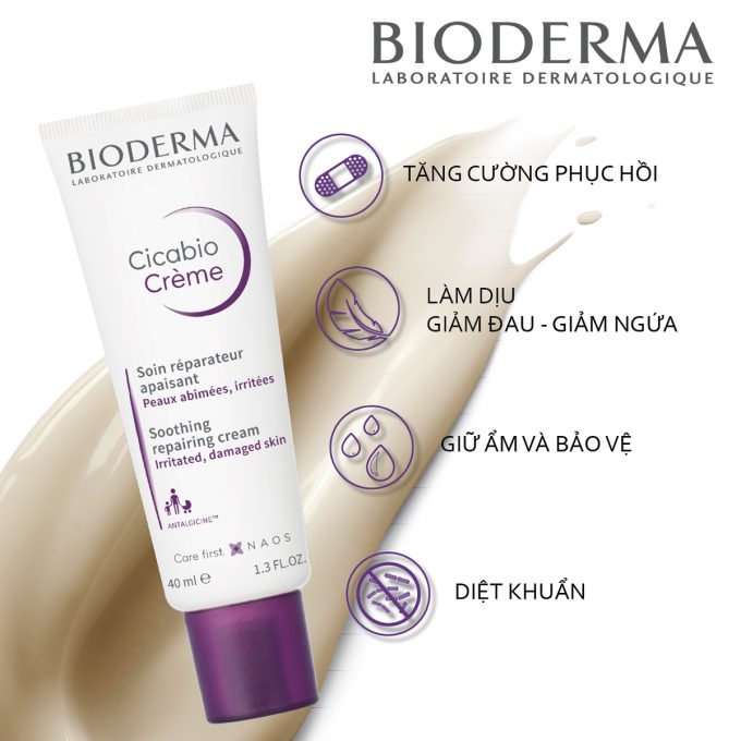 Kem Dưỡng Phục Hồi Bioderma Cicabio Creme 40ml – Phục Hồi Da Hiệu Quả