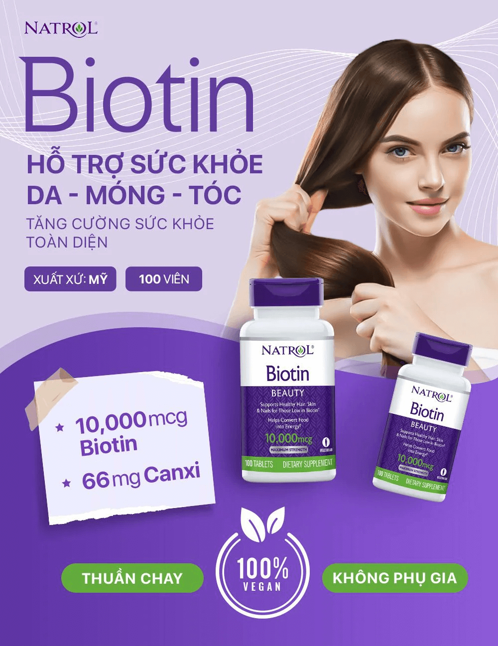 Viên Uống Biotin Mọc Tóc 10000 mcg