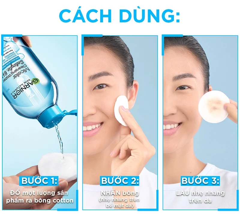 Hướng dẫn sử dụng Nước Tẩy Trang Garnier