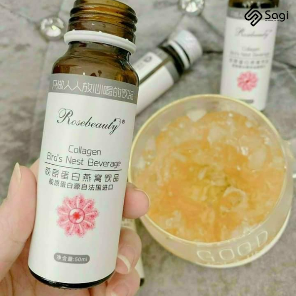 Nước Uống Collagen Rose Beauty Trắng Da (Hộp 8 Chai) – Hỗ Trợ Trắng Da Nhanh, Trẻ Hóa Da