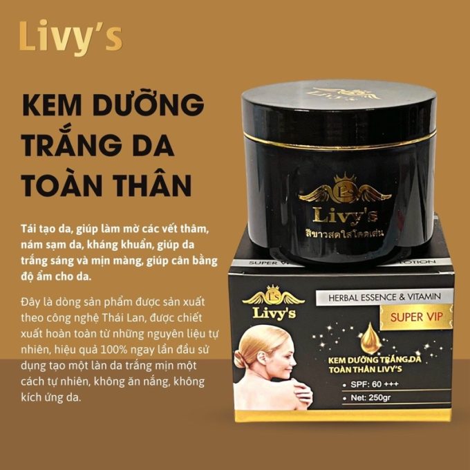 Kem Livy’s Đen Dưỡng Trắng Da Ban Đêm 250g – Hàng Chuẩn Thái Lan