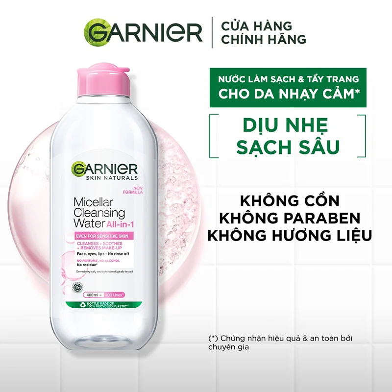 Tẩy trang Garnier Micellar Water For Sensitive Skin