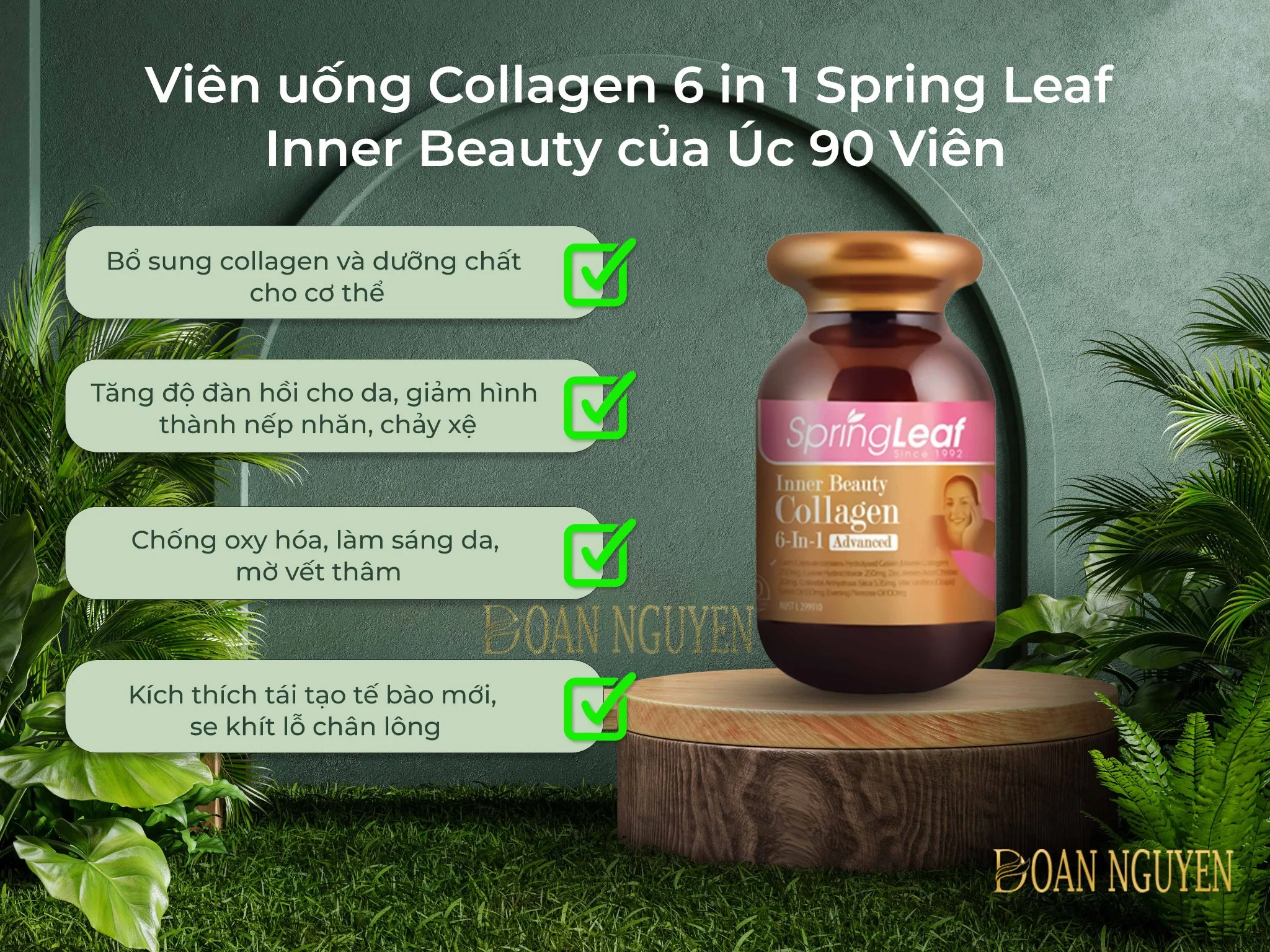 bổ sung lượng collagen cần thiết cho da, cải thiện tình trạng chảy xệ, làm săn chắc da