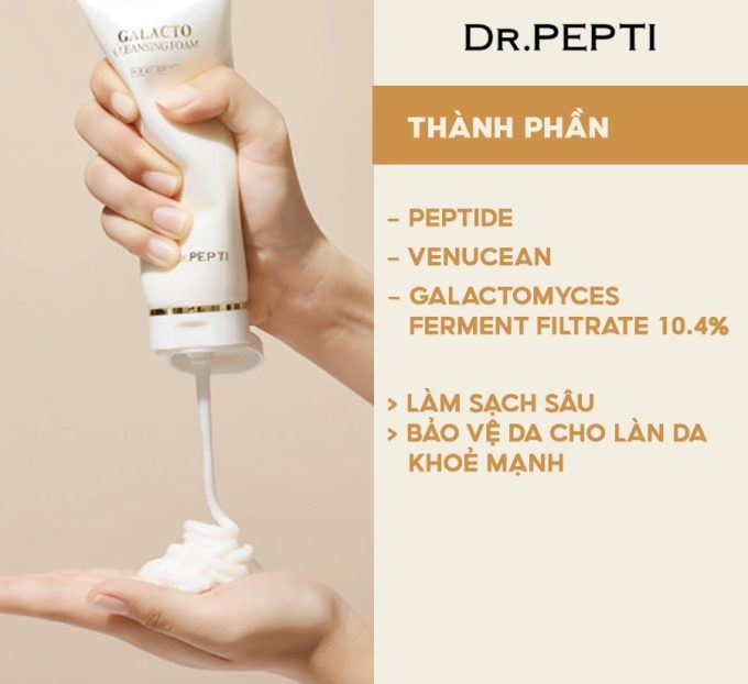 Sữa Rửa Mặt Dr Pepti Galacto Cleansing Foam 110ml – Hàng Chuẩn Chính Hãng