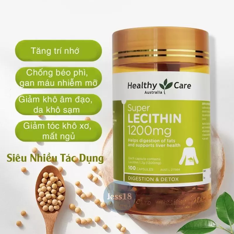 Mầm Đậu Nành Úc Healthy Care Super Lecithin 1200mg – Hàng Chính Hãng