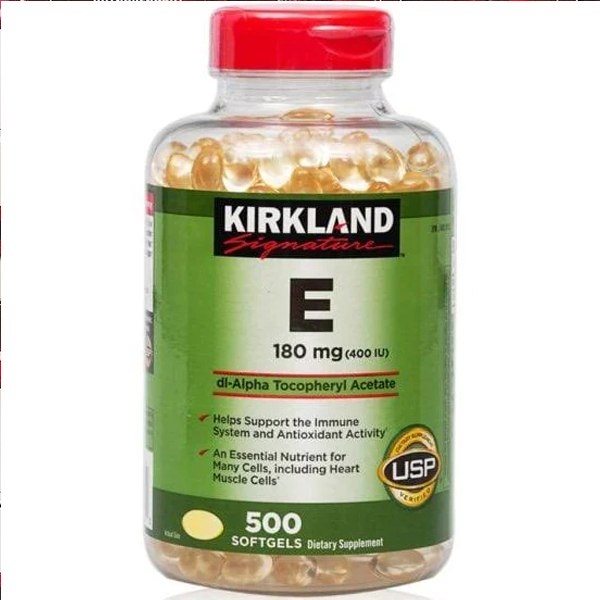 Viên Uống Bổ Sung Vitamin E Làm Đẹp Da 180mg Kirkland Của Mỹ 500 Viên