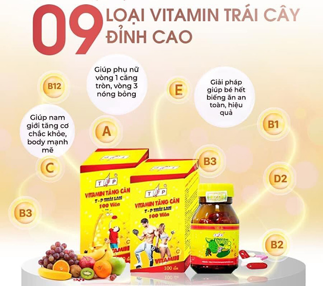 Vitamin Tăng Cân TP Thái Lan – Hộp 100 Viên, Chuẩn Thái Chính Hãng