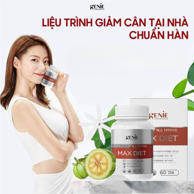 Giảm Cân Max Diet Genie Hộp 60 Viên – Chuyên Dành Cho Cơ Địa Chai Lỳ, Khó Giảm Ký