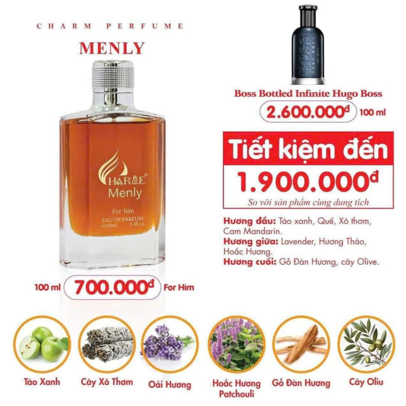 Nước Hoa Nam Charme Menly 100ml | Charme Perfume Chính Hãng