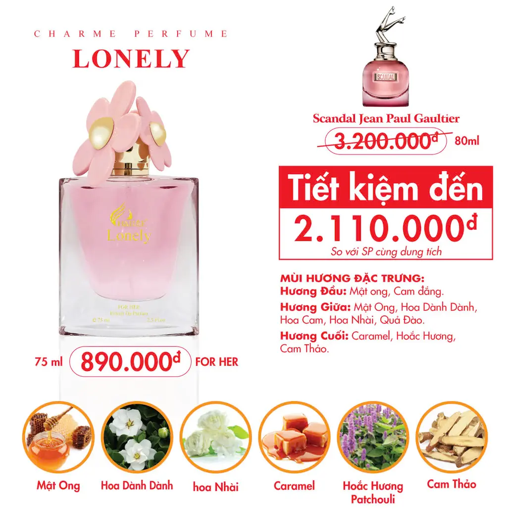 Nước Hoa Nữ Charme Lonely 75ml | Charme Perfume Chính Hãng