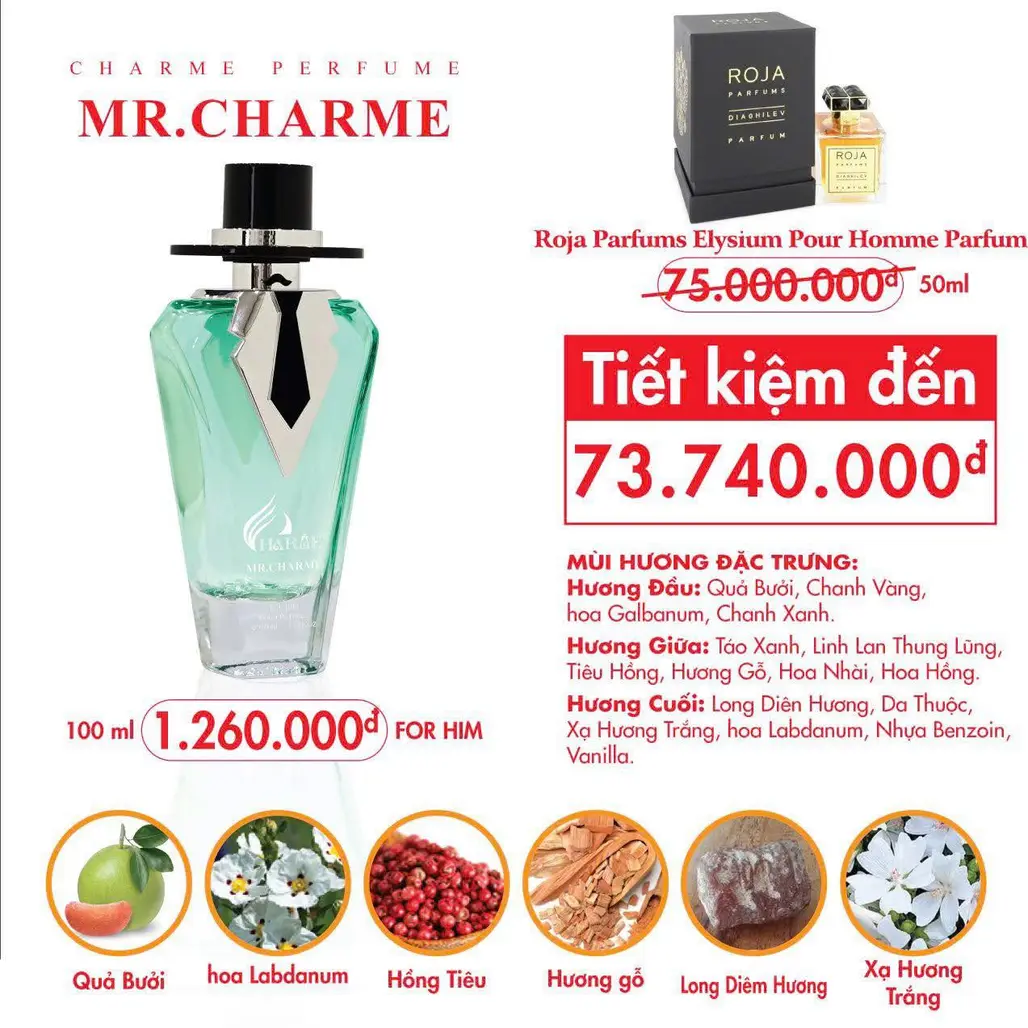 Nước Hoa Nam Mr.Charme 100ml | Charme Perfume Chính Hãng