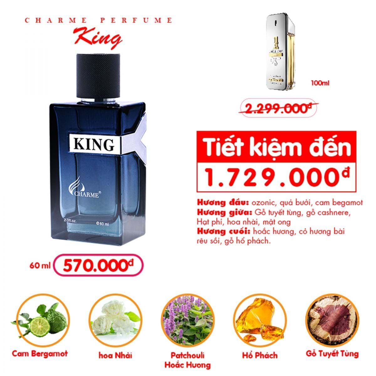 Nước Hoa Nam Charme King 60ml – Charme Perfume Chính Hãng